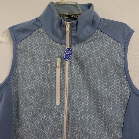 RLX Ralph Lauren Golf Vest Women's Size L Blue Full Zip Wicking Sleeveless - Picture 3 of 11